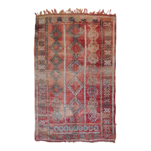1970s Handknotted Moroccan Red Rug - 10 X 6.5 Ft