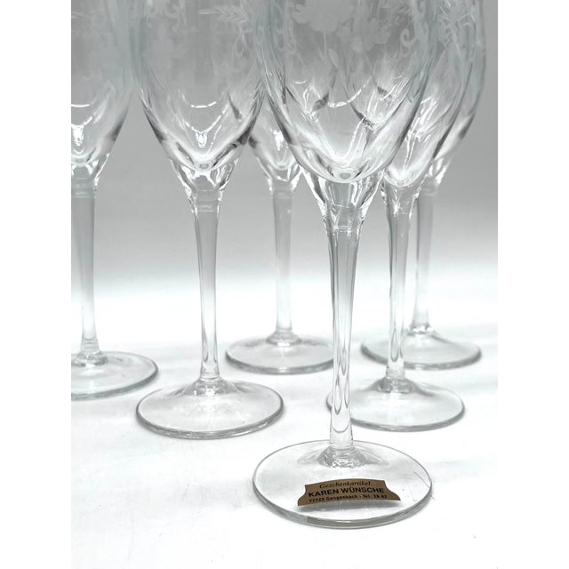 Antique 19th Century Lead Crystal Hand-Cut Sherry Goblets, England, Set of 6 For Sale - Image 11 of 16