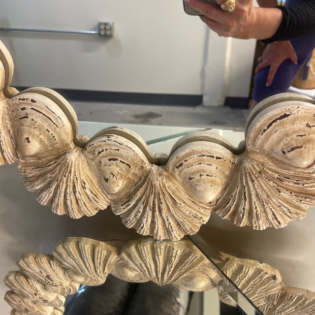 Vintage Palm Beach Mirror With Carved Scallop Shell Frame For Sale - Image 4 of 6