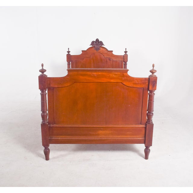Portuguese Light Wood Single Bed, 1940 For Sale - Image 9 of 11