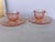 Art Deco 1930s Pink Depression Glass Normandie by Federal Glass Company Sugar & Creamer- 4 Pc For Sale - Image 3 of 8