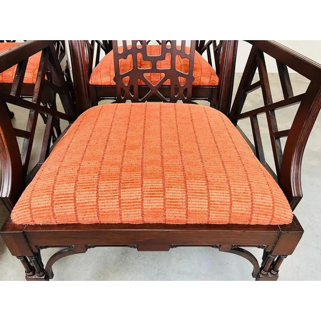 George III Mahogany 'Chinese' Open Armchairs After Thomas Chippendale Circa 1960 For Sale In Philadelphia - Image 6 of 10