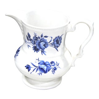 1970s Lord Nelson English Blue Floral Pitcher For Sale