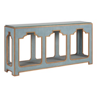 Yangon Raffia Console - Blue For Sale