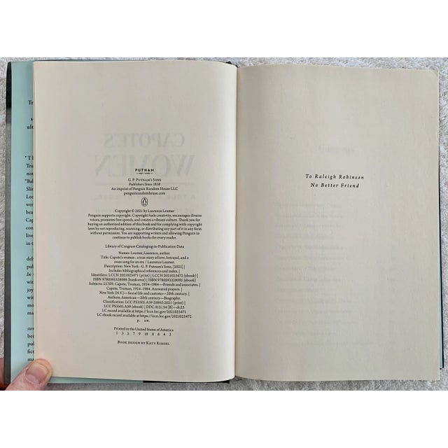 Capote's Women, by Laurence Leamer. New York: Putnams, 2021. First printing. A lip-smacking analysis of Capote's slow...