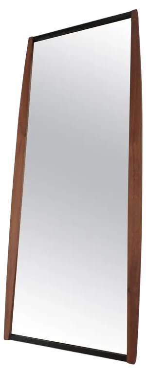 Long Mid-Century Teak Wall Mirror, Denmark, 1962