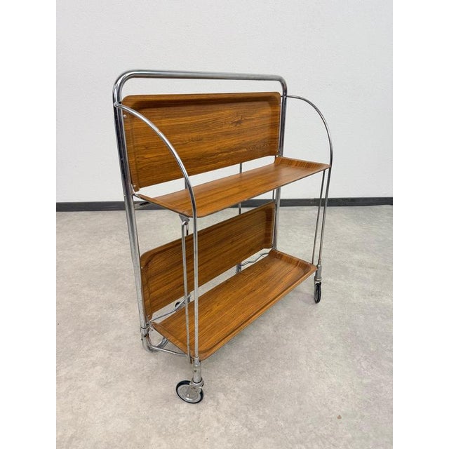 Plastic Mid-Century Dinett Folding Serving Cart from Bremshey & Co., 1970s For Sale - Image 7 of 10