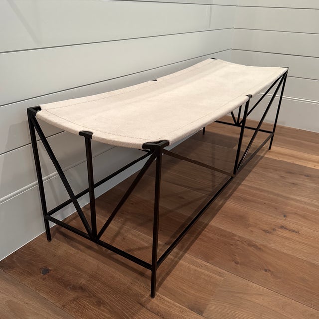 Modern Oly Studio Darius Hide Bench For Sale - Image 3 of 6