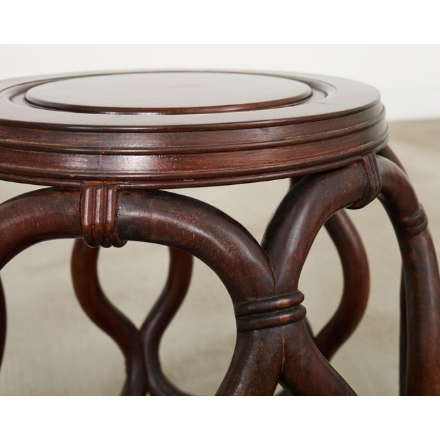 Pair of Chinese Rosewood Drum Stools or Drink Tables For Sale - Image 4 of 17