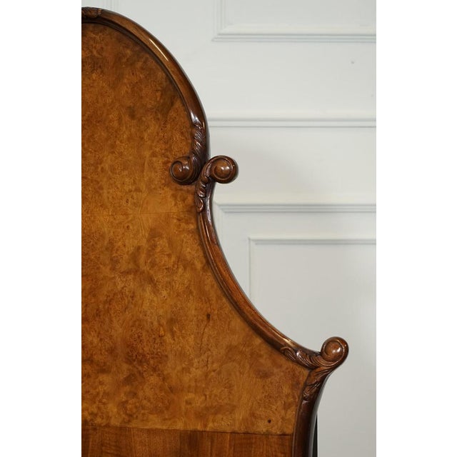 Brown Art Deco English Burr Walnut Vono Bedstead Frame with Queen Anne Legs, 1930s For Sale - Image 8 of 18