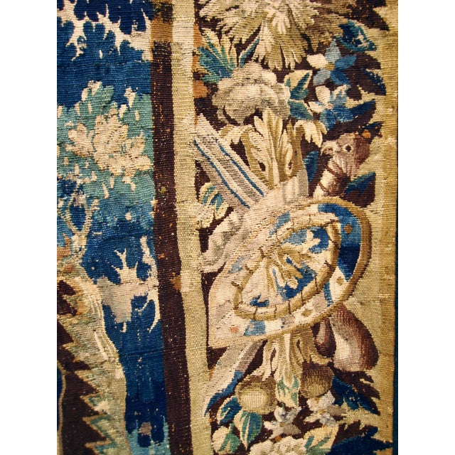 Early 18th Century French Aubusson Verdure Landscape and Royal Crown For Sale - Image 11 of 18