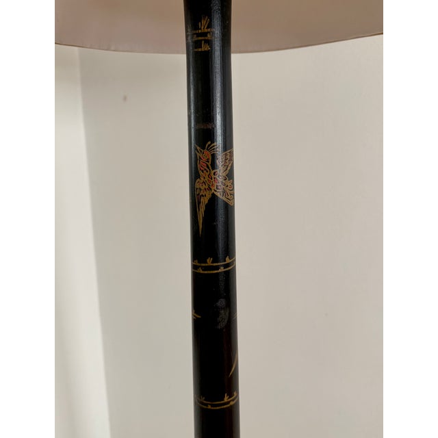 Antique Chinese Wooden Hand-Painted Floor Lamp For Sale - Image 12 of 18