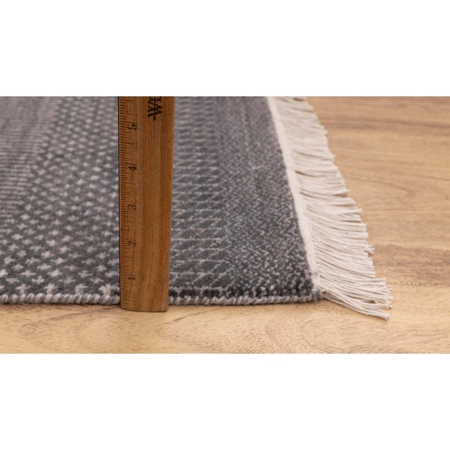 9' x 12' Savannah Hand Knotted Modern Dark Grey Wool & Silk Rug For Sale - Image 9 of 18