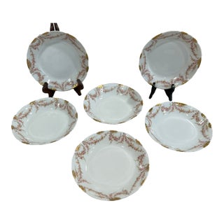 Late 19th Century Theodore Haviland Limoges Porcelain Dinner Bowls- Set of 6 For Sale