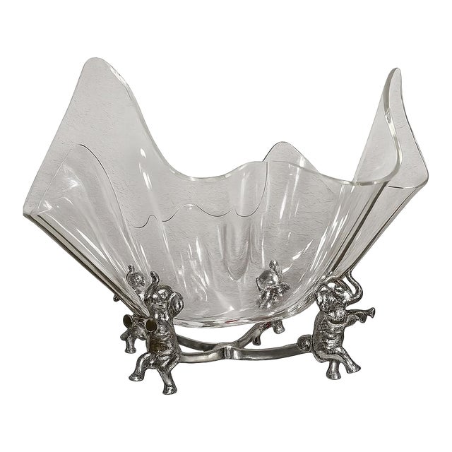 1980s Elephant Stand Acrylic Bowl For Sale