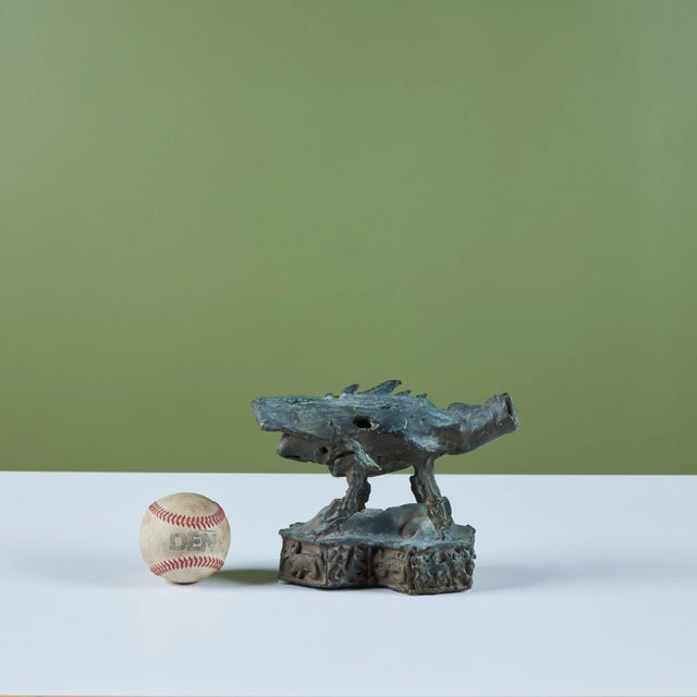 Abstract Cast Bronze 'Megalodon' Sculpture by J. Dale M'Hall For Sale - Image 3 of 12