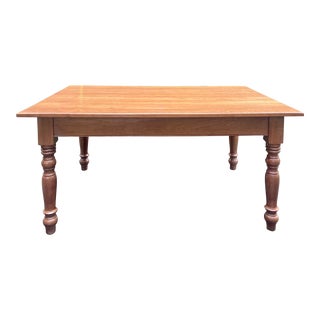 Solid Cherry Farmhouse Dining Table For Sale
