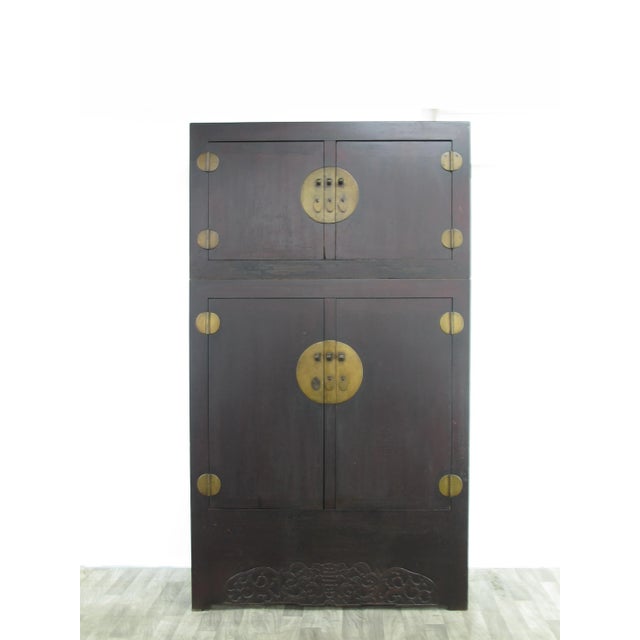 This magnificent 19 century antique Chinese cabinet was retrieved from Shanxi Province, a centuries old mountain city...