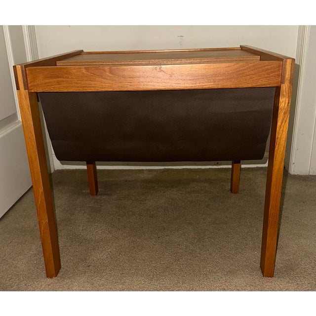 Mid-Century Modern Danish Teak & Canvas Magazine Sling Side Table by BL-Møbler For Sale - Image 11 of 12