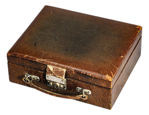 Vintage Travel Dresser Vanity Leather Jewelry Box Home Decor