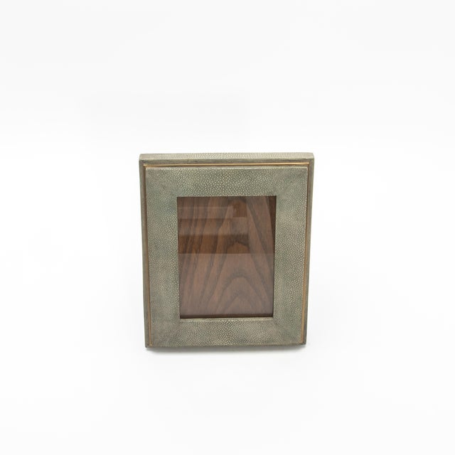Picture Frame 5x7” in Grey Shagreen With Brass Indentation by R&y Augousti For Sale In Los Angeles - Image 6 of 8
