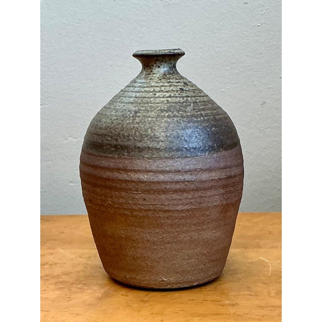 Vintage Textured Studio Pottery Vase For Sale - Image 12 of 16