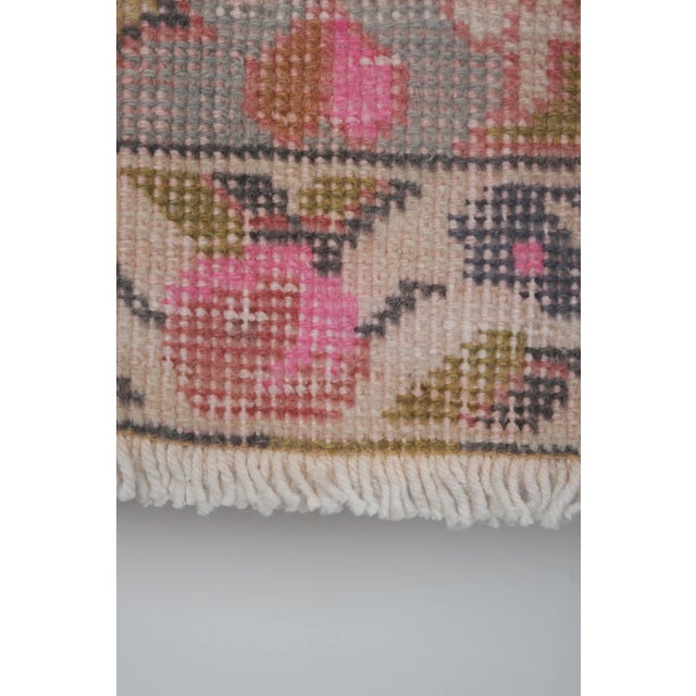 1960s Vintage Faded Turkish Kemerhisar Rug 4'3'' X 6'12'' For Sale - Image 10 of 13