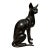 Mid 20th Century Large Bronze Art Deco Egyptian Revival Cat Sculpture 24.5” For Sale