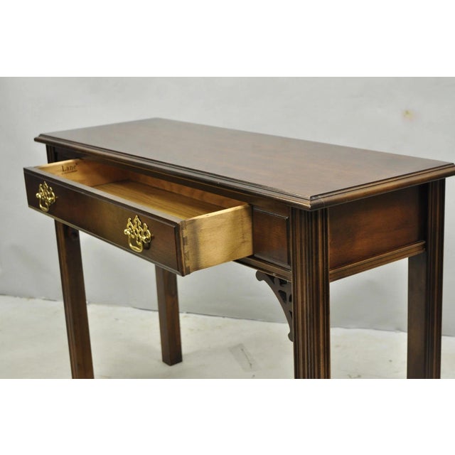 Vintage Lane Altavista Georgian Chippendale Cherry Wood Small Console Table For Sale - Image 12 of 15