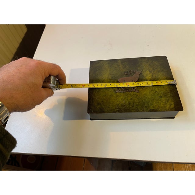 Art Deco Green Patinated Bronze Box by Holger Fridericias, 1930s For Sale - Image 11 of 12