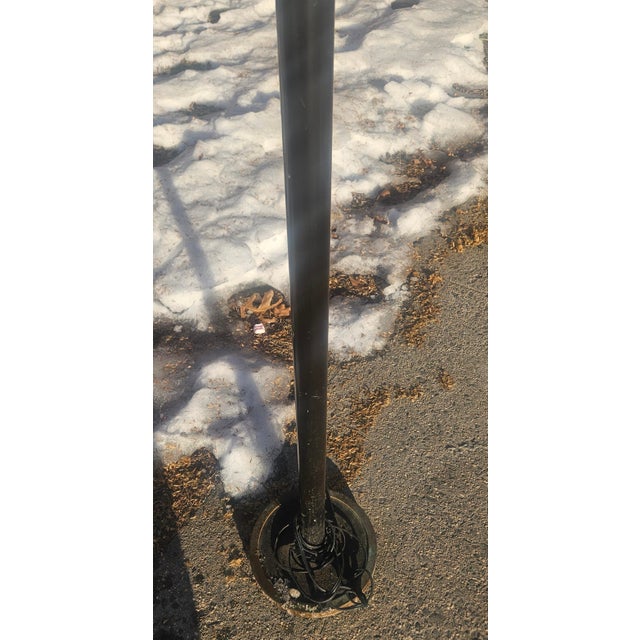 1930s Art Deco Torchiere Brass Trumpet Shade Floor Lamp For Sale - Image 4 of 12