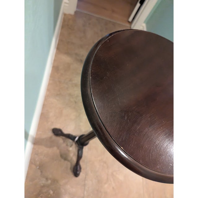 Ethan Allen Solid Cherry Wood 42" Tall Round Occasional Table For Sale - Image 4 of 5