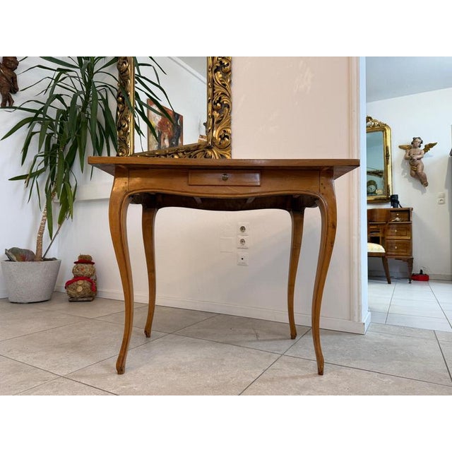 Brown Small Biedermeier Table in Marquetry For Sale - Image 8 of 10
