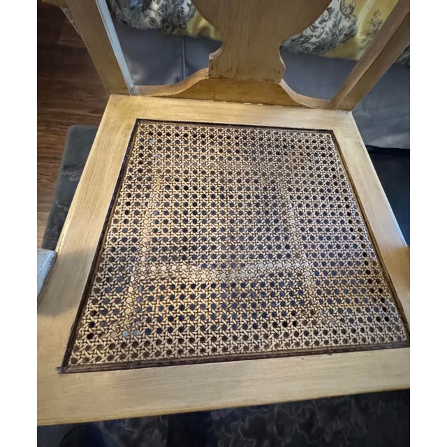 Vintage Carved Shell Crest Cane Seat Accent Armchair For Sale - Image 4 of 8