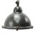 Vintage Industrial Grey Aluminium & Cast Iron Clear Glass Pendant Lamp, 1950s For Sale