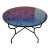 48" Moroccan Round Mosaic Table in Blue Petrol / Squares For Sale