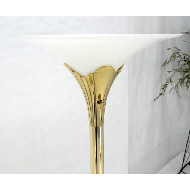Pair of Clover Shape Base Trumpet Shades Brass Floor Lamps c1970s For Sale - Image 18 of 18