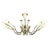 Mid-Century Polished Brass & Green Enamel 12 Light Chandelier by Stilnovo For Sale