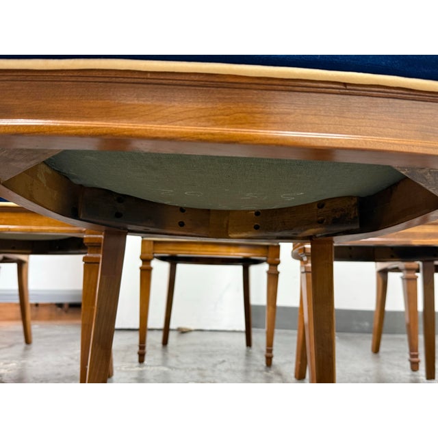 Heritage Neoclassical Blue Velvet Dining Chairs, Set of Six For Sale - Image 12 of 12