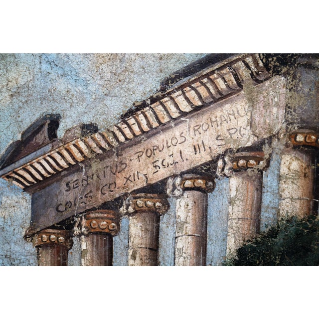 Capriccio Landscape with Roman Ruins, Tear-Off Fresco For Sale - Image 4 of 5