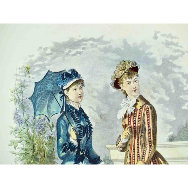 Early 20th Century Victorian Fashion Plates French Periodicals Prints - Set of 4 For Sale - Image 6 of 16