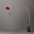 Mid-Century Modern Mid-Century Modern Arc Floor Lamp, Crimson Red Shade, Brass Body, Marble Base For Sale - Image 3 of 7