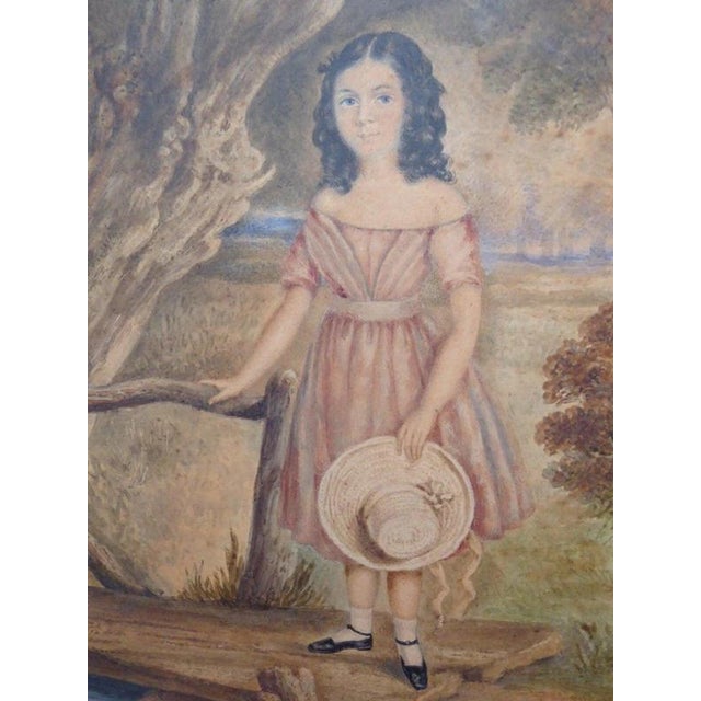 19th Century E. J. Bradshaw, Portrait of a Little Girl, 1845, Watercolour on Paper, Framed For Sale - Image 5 of 14