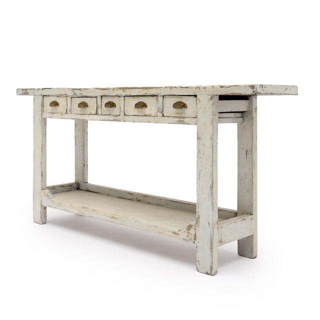 Painted French Chestnut Worktable, Console, Circa 1930 For Sale In Austin - Image 6 of 9