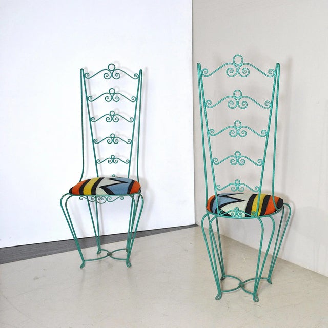 Set of Chiavari Style Iron Outdoor Chairs, 1960s For Sale - Image 4 of 8