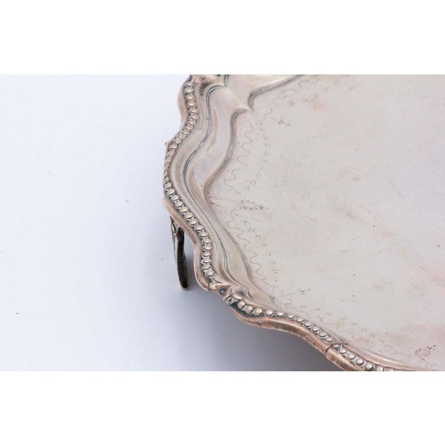 Embossed Silver Ticket Tray For Sale - Image 3 of 4