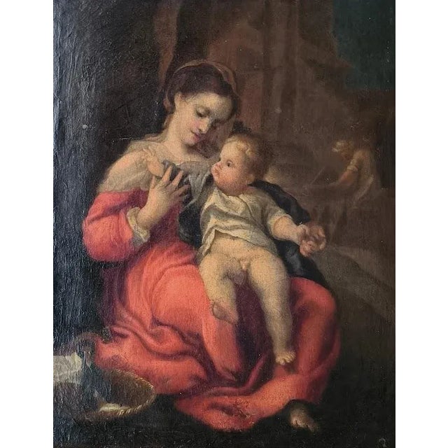 After Antonio Allegri, Madonna della Cesta, 1500s, Oil on Canvas For Sale - Image 3 of 7