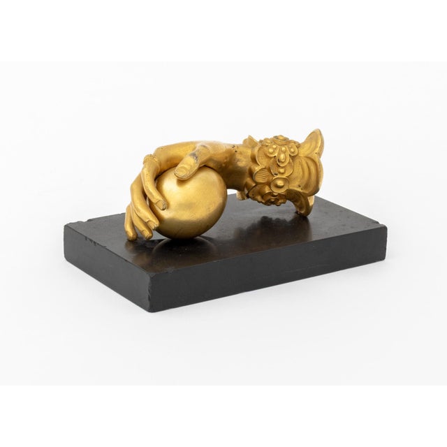 Victorian Victorian Hand Form Gilt Bronze Door Knocker For Sale - Image 3 of 9