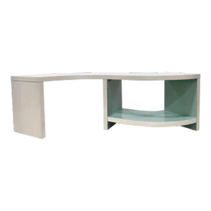 Caracole Modern White and Turquoise Over Flow Cocktail Table