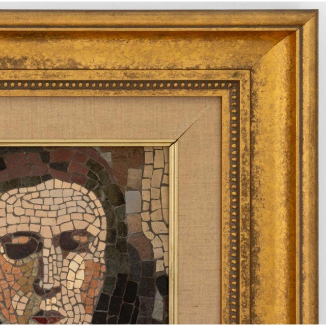 Beige Taizan Tile Portrait of a Woman Mosaic Panel For Sale - Image 8 of 9